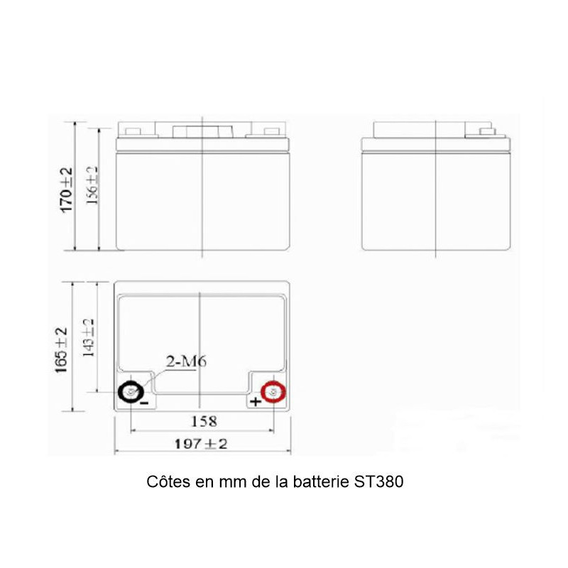 Batterie 12 Volts 12 Ah ACEDIS Rechargeable Plomb Étanchéité - 12V ST 120