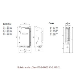 Pompe immergée solaire PS2-1800 C-SJ17-2 avec contrôleur – Débit 26,0 m³/h | Haute performance