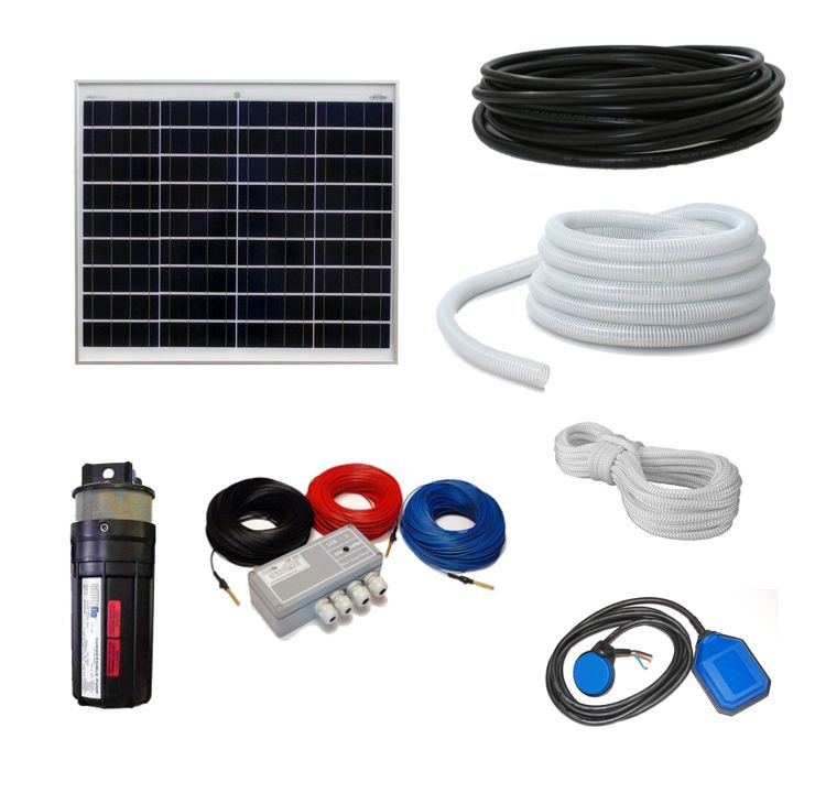 Kit pompe solaire immergée Shurflo 50W 12V - Ecosolaire